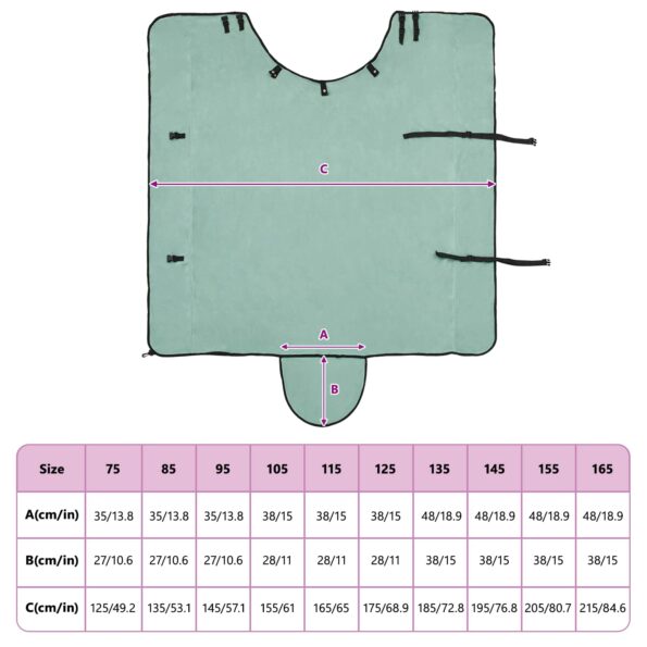 vidaXL Plášť pre kone Špeciálna zelená 165 cm Polyester – Obrázok 10