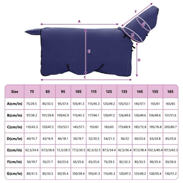 vidaXL Plášť pre kone Námornícka modrá Polyester – Obrázok 9