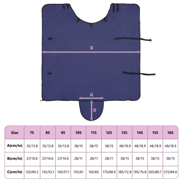 vidaXL Plášť pre kone Námornícka modrá Polyester – Obrázok 10