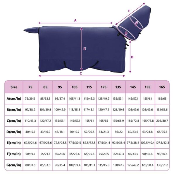 vidaXL Plášť pre kone Námornícka modrá Polyester – Obrázok 9