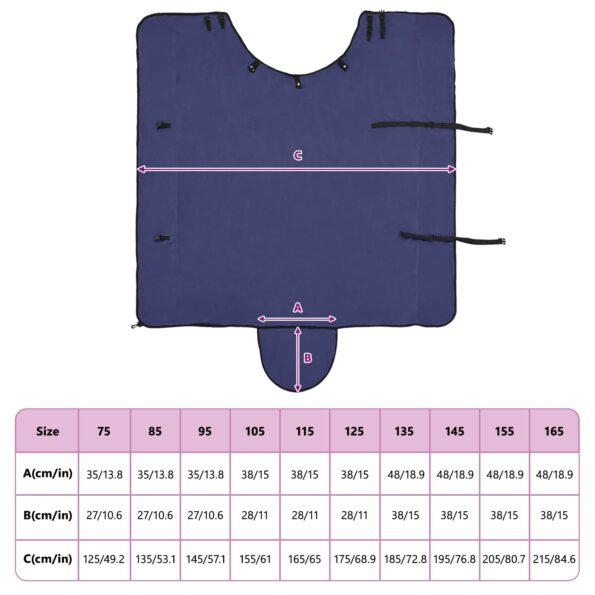 vidaXL Plášť pre kone Námornícka modrá Polyester – Obrázok 10