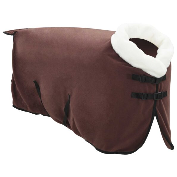 vidaXL Plášť pre kone Plná tmavohnedá 85 cm Polárna fleece – Obrázok 3