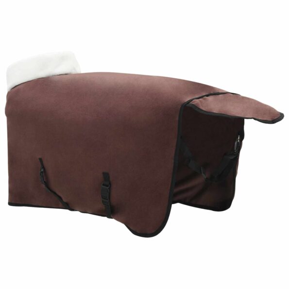 vidaXL Plášť pre kone Plná tmavohnedá 95 cm Polárna fleece – Obrázok 5