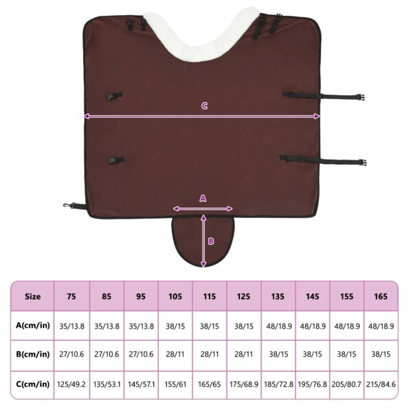 vidaXL Plášť pre kone Plná tmavohnedá 105 cm Polárna fleece – Obrázok 10