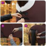 vidaXL Plášť pre kone Plná tmavohnedá 105 cm Polárna fleece – Obrázok 11