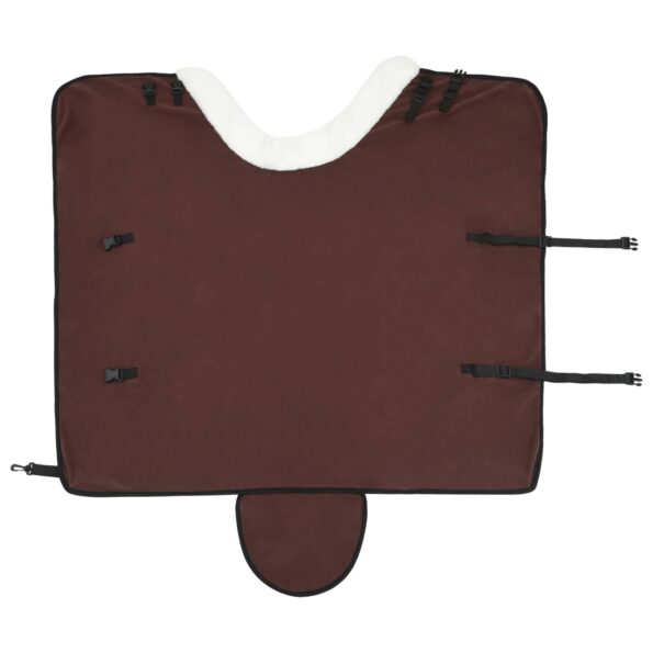 vidaXL Plášť pre kone Plná tmavohnedá 105 cm Polárna fleece – Obrázok 6