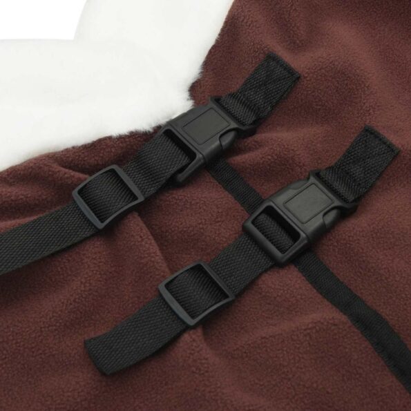 vidaXL Plášť pre kone Plná tmavohnedá 105 cm Polárna fleece – Obrázok 8
