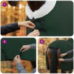 vidaXL Plášť pre kone Plná tmavozelená 125 cm Polárna fleece – Obrázok 11