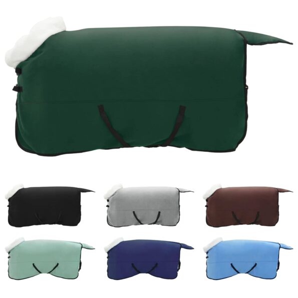 vidaXL Plášť pre kone Plná tmavozelená 125 cm Polárna fleece – Obrázok 2