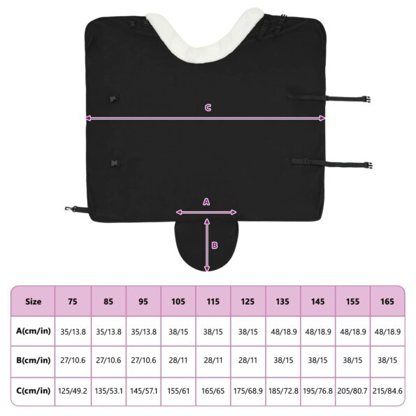 vidaXL Plášť pre kone Čierna 95 cm Polárna fleece – Obrázok 10
