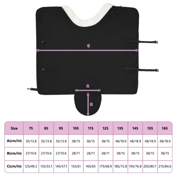 vidaXL Plášť pre kone Čierna 135 cm Polárna fleece – Obrázok 10