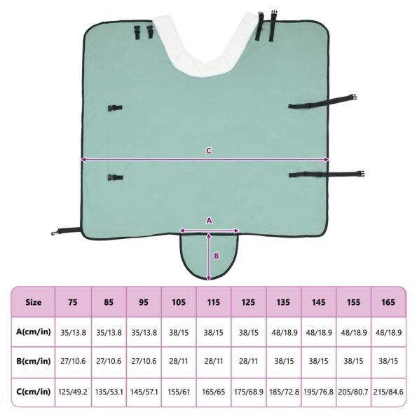 vidaXL Plášť pre kone Plná tmavozelená 85 cm Polárna fleece – Obrázok 10