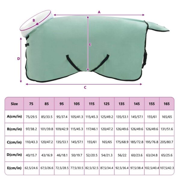 vidaXL Plášť pre kone Plná tmavozelená 85 cm Polárna fleece – Obrázok 9