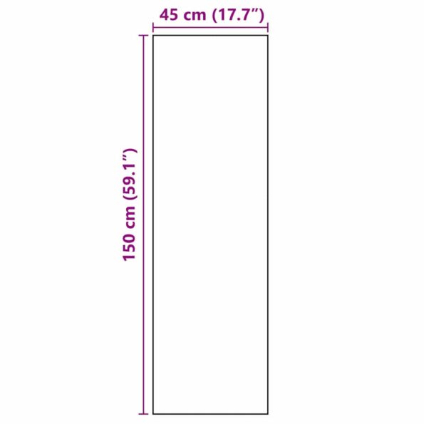 vidaXL Kuchynský koberec Čierna 150 x 45 cm Zamat – Obrázok 7