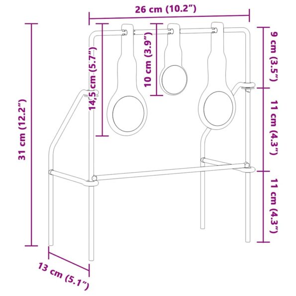 vidaXL Terč na streľbu Čierna 40 x 34 x 53 cm Oceľ – Obrázok 11