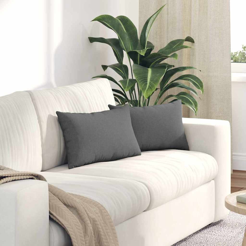 42013611_1.jpg vidaXL Vankúše na pohovku 2 pcs Tmavo šedá 50 x 30 cm látka – Obrázok 1