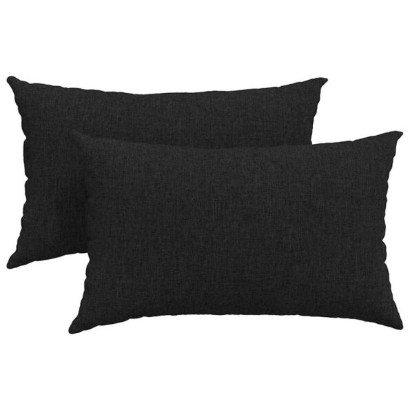 vidaXL Vankúše na pohovku 2 pcs Čierna 50 x 30 cm látka – Obrázok 2