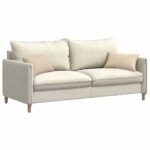 vidaXL Vankúše na pohovku Krémová – Obrázok 3