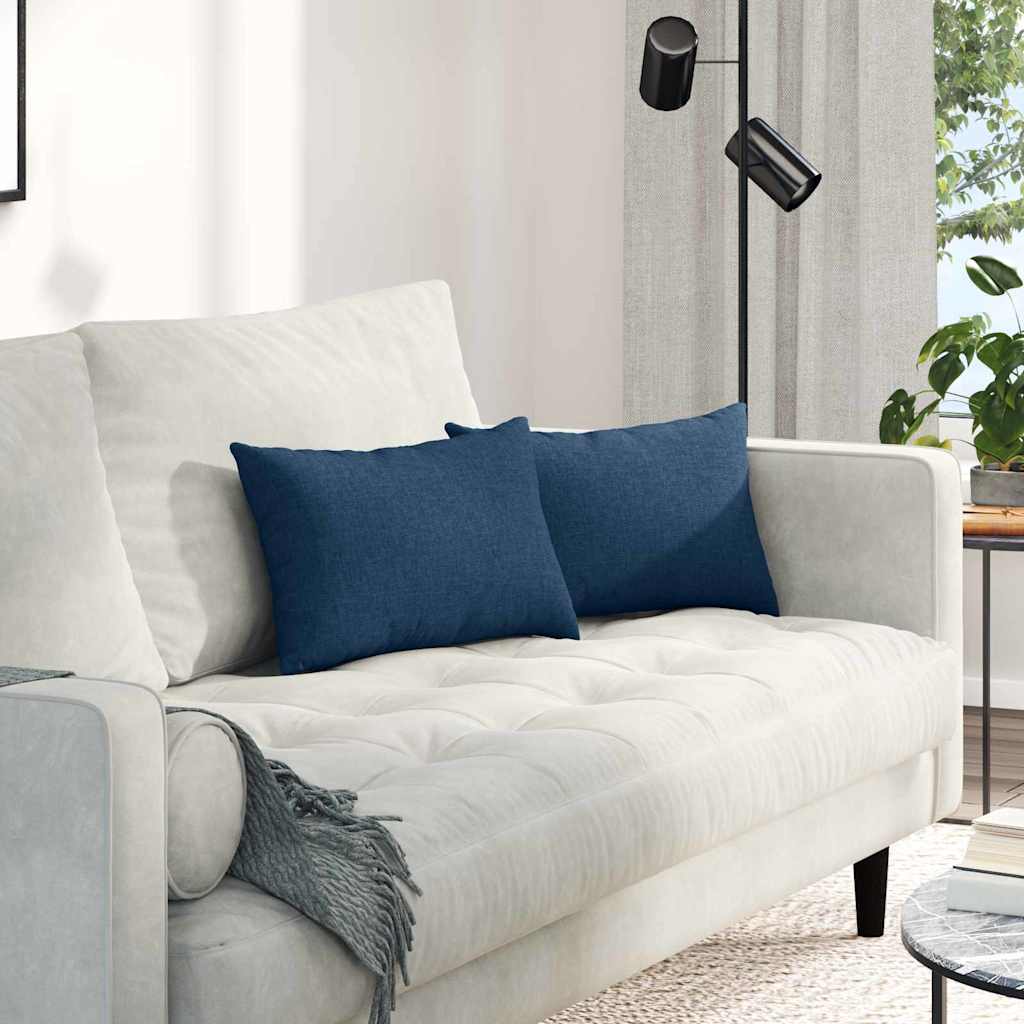 42013618_1.jpg vidaXL Vankúše na pohovku 2 pcs Modrá 50 x 30 cm látka – Obrázok 1