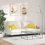 vidaXL Vankúše na pohovku 2 pcs Svetložltá 50 x 30 cm látka – Obrázok 4