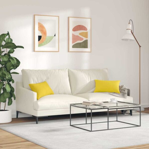 vidaXL Vankúše na pohovku 2 pcs Svetložltá 50 x 30 cm látka – Obrázok 4