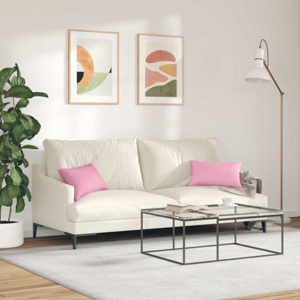 vidaXL Vankúše na pohovku 2 pcs Ružová 50 x 30 cm látka – Obrázok 4