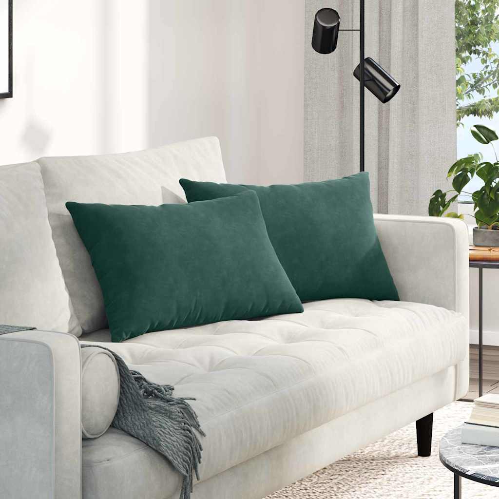42013672_1.jpg vidaXL Vankúše na pohovku 2 pcs Tmavozelená 60 x 40 cm – Obrázok 1