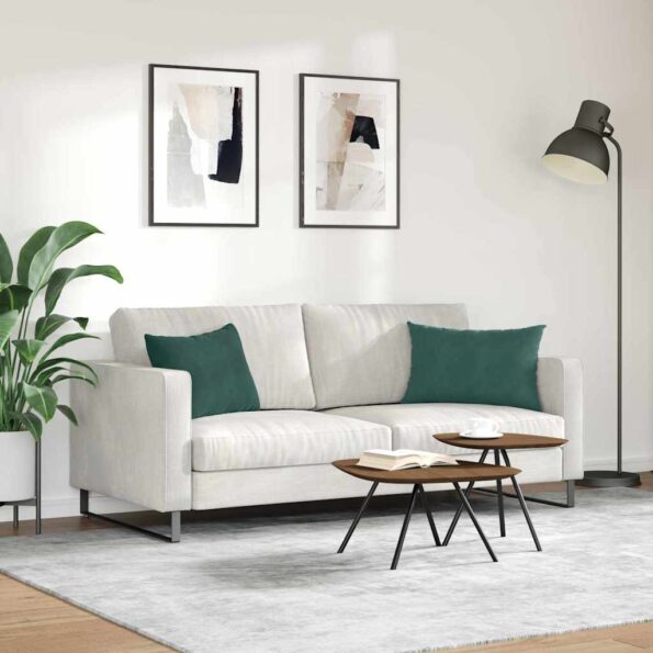 vidaXL Vankúše na pohovku 2 pcs Tmavozelená 60 x 40 cm – Obrázok 4