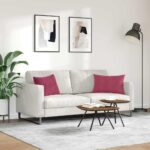vidaXL Vankúše na pohovku 2 pcs Víno červené 60 x 40 cm – Obrázok 4