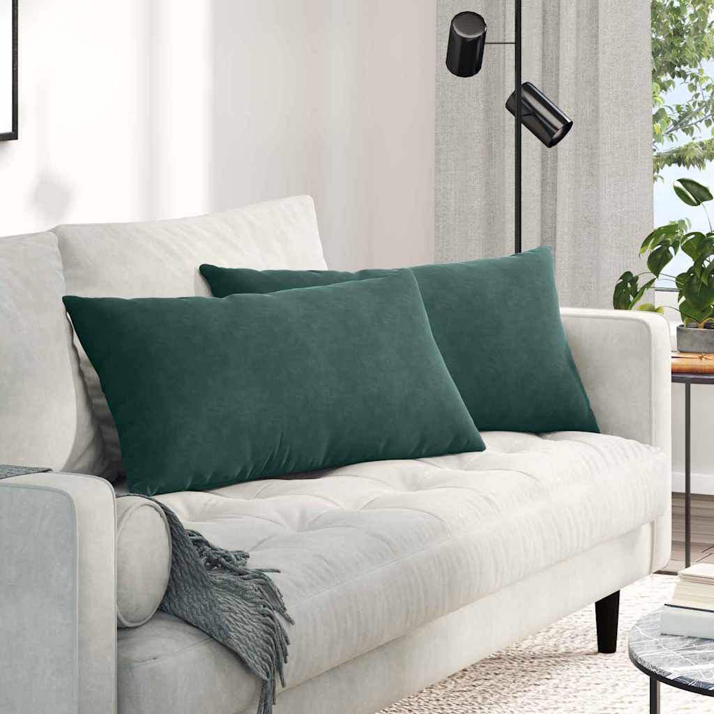 42013715_1.jpg vidaXL Vankúše na pohovku 2 pcs Tmavozelená 80 x 40 cm – Obrázok 1