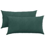 vidaXL Vankúše na pohovku 2 pcs Tmavozelená 80 x 40 cm – Obrázok 2