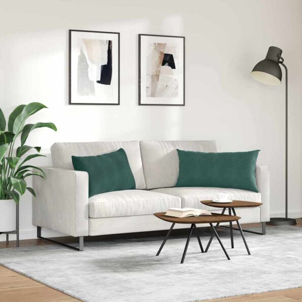 vidaXL Vankúše na pohovku 2 pcs Tmavozelená 80 x 40 cm – Obrázok 4