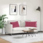 vidaXL Vankúše na pohovku 2 pcs Víno červené 80 x 40 cm – Obrázok 4