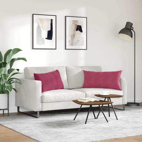 vidaXL Vankúše na pohovku 2 pcs Víno červené 80 x 40 cm – Obrázok 4