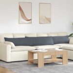 vidaXL Vankúše na pohovku 2 pcs Tmavo šedá 200 x 40 cm