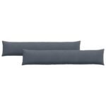 vidaXL Vankúše na pohovku 2 pcs Tmavo šedá 200 x 40 cm – Obrázok 2