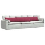 vidaXL Vankúše na pohovku 2 pcs Víno červené 200 x 40 cm – Obrázok 3