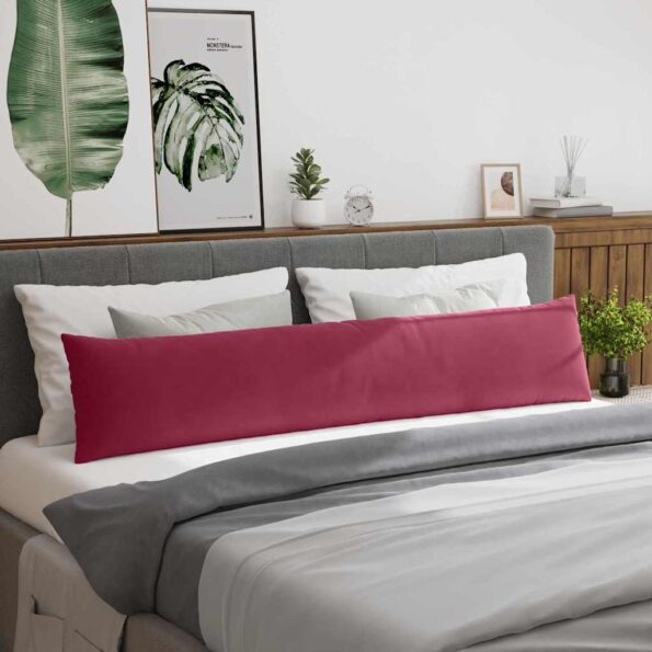vidaXL Vankúše na pohovku 2 pcs Víno červené 200 x 40 cm – Obrázok 4