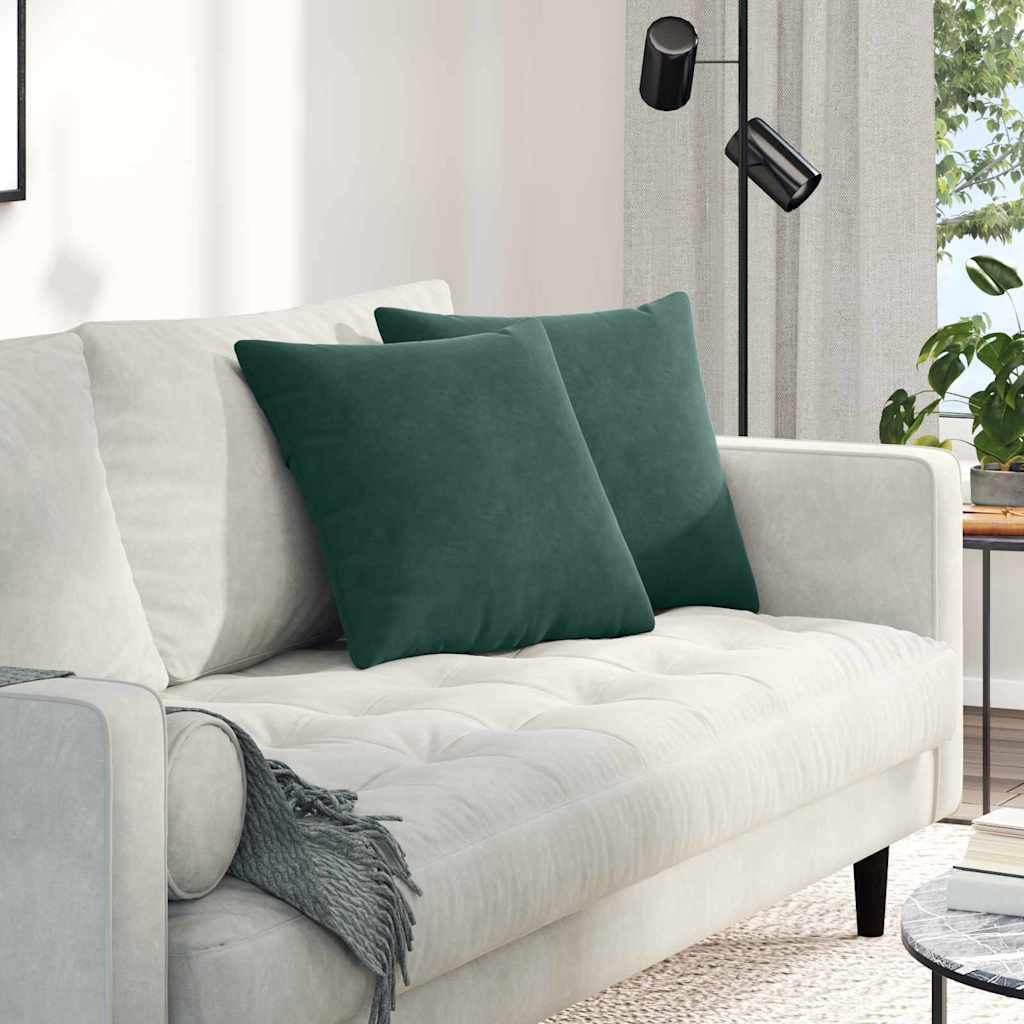 42013930_1.jpg vidaXL Vankúše na pohovku 2 pcs Tmavozelená 45 x 45 cm – Obrázok 1