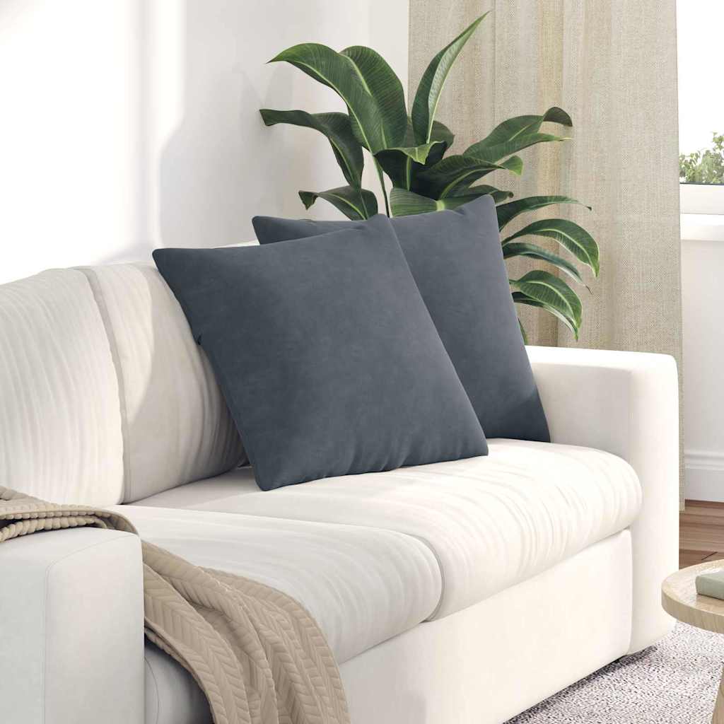 42013972_1.jpg vidaXL Vankúše na pohovku 2 pcs Tmavo šedá 50 x 50 cm – Obrázok 1