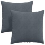 vidaXL Vankúše na pohovku 2 pcs Tmavo šedá 60 x 60 cm – Obrázok 2