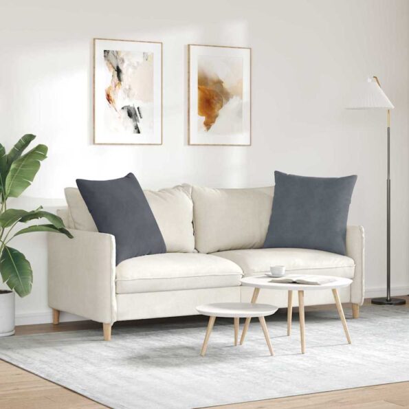 vidaXL Vankúše na pohovku 2 pcs Tmavo šedá 60 x 60 cm – Obrázok 4