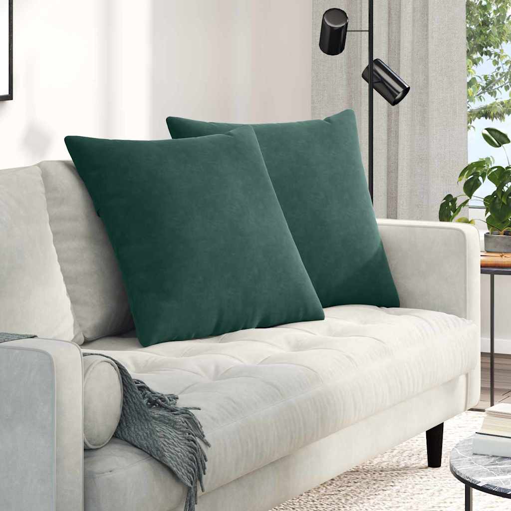 42014016_1.jpg vidaXL Vankúše na pohovku 2 pcs Tmavozelená 60 x 60 cm – Obrázok 1