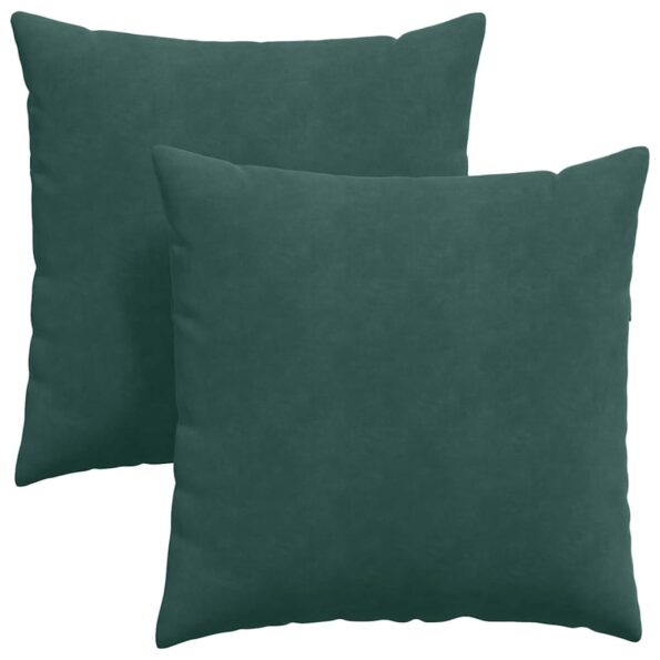vidaXL Vankúše na pohovku 2 pcs Tmavozelená 60 x 60 cm – Obrázok 2