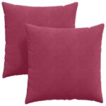 vidaXL Vankúše na pohovku 2 pcs Víno červené 60 x 60 cm – Obrázok 2