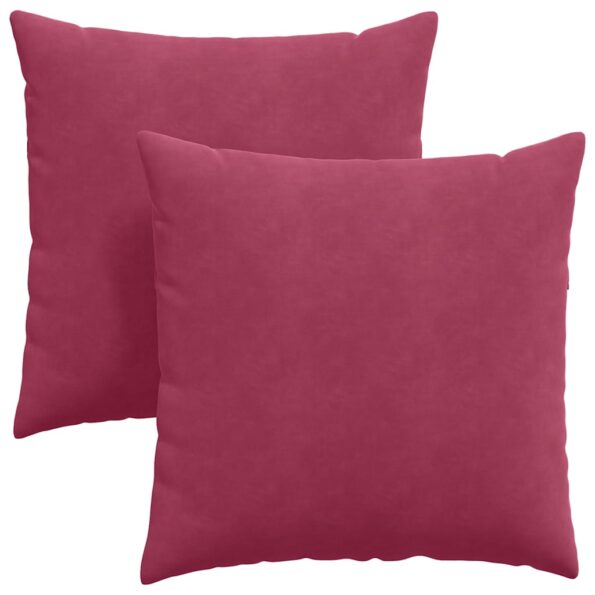 vidaXL Vankúše na pohovku 2 pcs Víno červené 60 x 60 cm – Obrázok 2