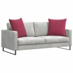 vidaXL Vankúše na pohovku 2 pcs Víno červené 60 x 60 cm – Obrázok 3