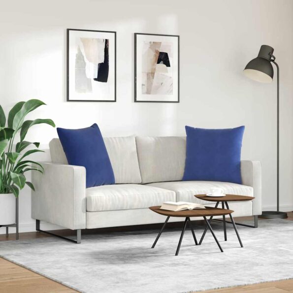 vidaXL Vankúše na pohovku 2 pcs Policajná modrá 80 x 80 cm – Obrázok 4
