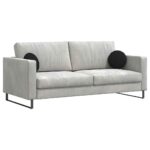 vidaXL Vankúše na sedenie 2 pcs Čierna Ø30 x 13 cm látka – Obrázok 3