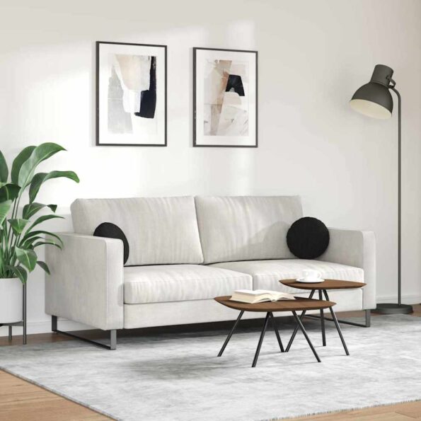 vidaXL Vankúše na sedenie 2 pcs Čierna Ø30 x 13 cm látka – Obrázok 4